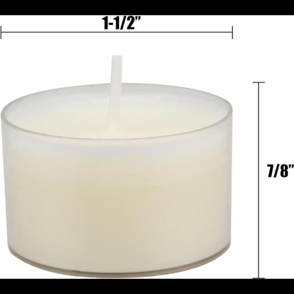 Bulk Unscented Smokeless Long Clear Cup Tea Light Candles with 8 Hour Extended - Picture 5 of 7